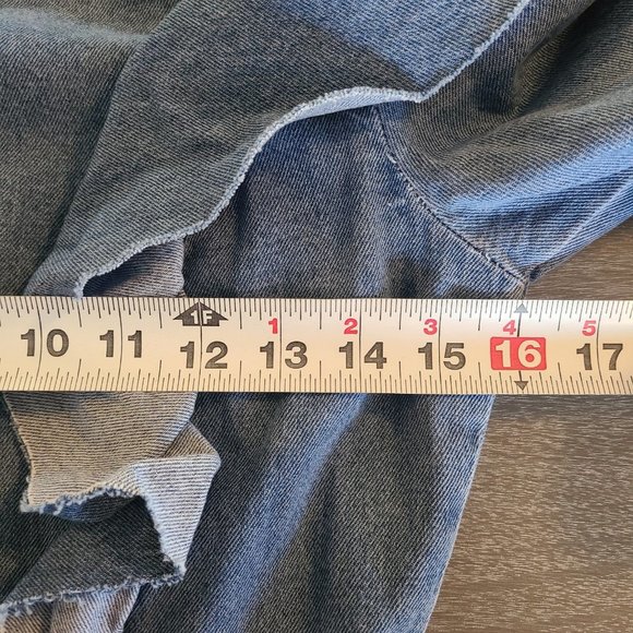 Bershka Denim Frill Dress Womens XS Long Sleeve Ruffle - Picture 8 of 10